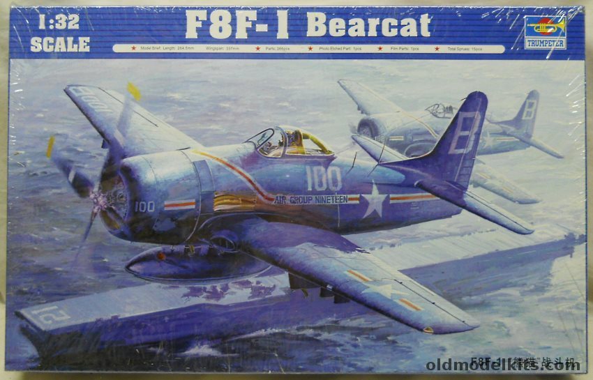 Trumpeter 1/32 Grumman F8F-1 Bearcat - VF-19 June 1947 / US Naval Reserve Akron Ohio 1951, 02247 plastic model kit
